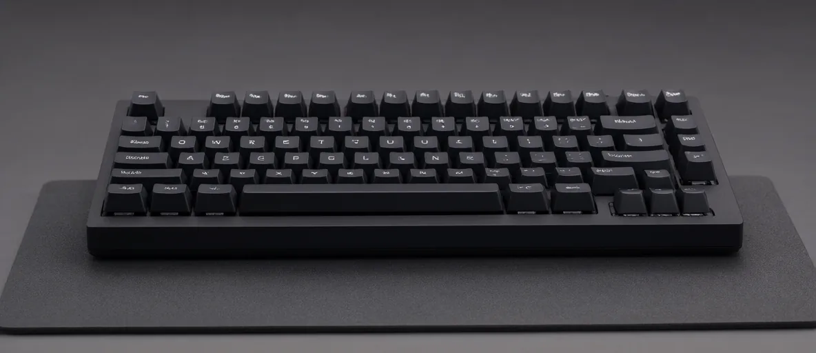A matte black mechanical keyboard resting on a dark grey textured desk mat — illustration for Best AI Coding Assistant for IntelliJ in 2026