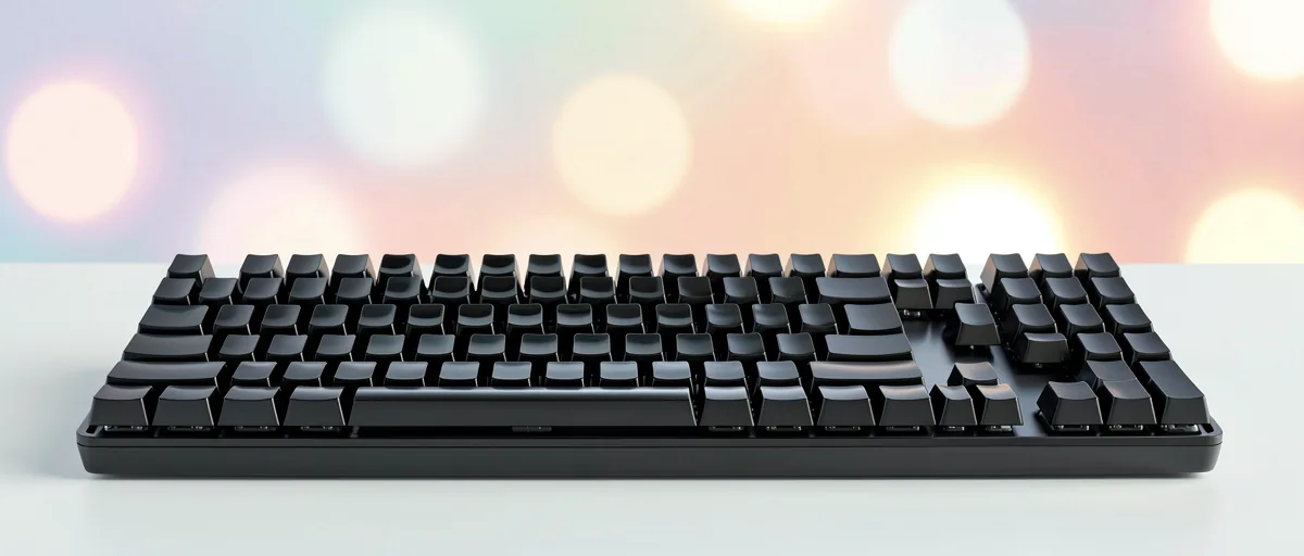 A sleek mechanical keyboard with blank dark glossy keys — illustration for Best Mechanical Keyboards for Mac in 2026: The Complete Buyer's Guide
