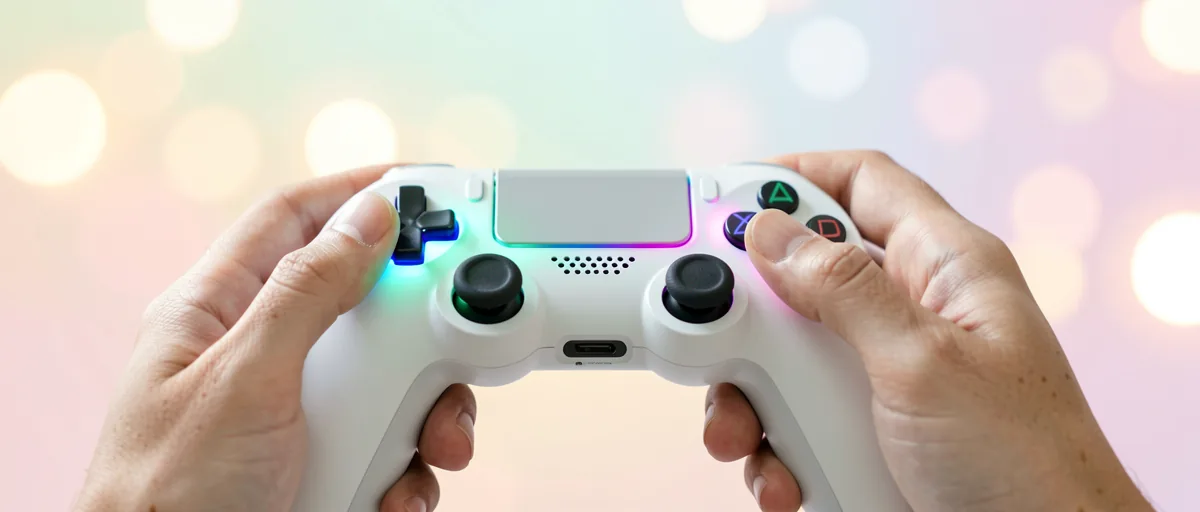 A sleek portable SSD connected to a glowing game controller — illustration for Best Portable SSD for Gaming in 2026